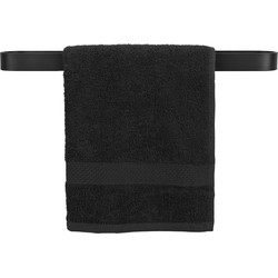 QUVIO Handdoekhouder platte stang met ronding - Zwart - 50 cm