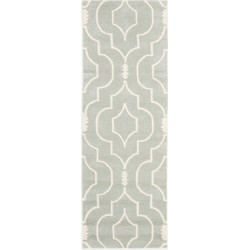 Safavieh Contemporary Indoor Hand Tufted Area Rug, Chatham Collection, CHT736, in Grey & Ivory, 69 X 213 cm