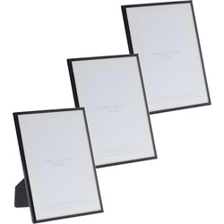 3x stuks aluminium fotolijst zwart geschikt voor een foto van 15 x 20 cm - Fotolijsten