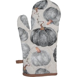 Clayre & Eef Ovenwant 18x30 cm Grijs Katoen Pompoen