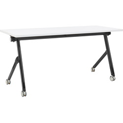 BENDI - Inklapbaar bureau - Wit/Zwart - 160 x 60 cm - Staal