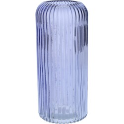 Bellatio Design Bloemenvaas - lavendel paars - transparant glas - D10 x H25 cm - Vazen