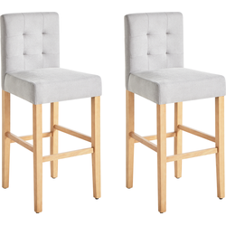 Beliani MADISON - Barkruk-Grijs-Polyester