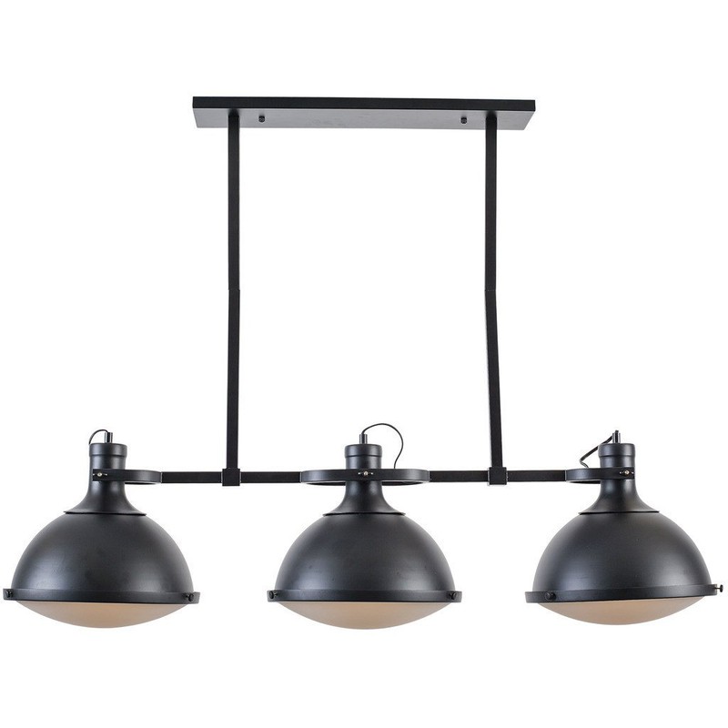 Groenovatie Vintage Industriële Hanglamp Zwart 3 Kappen Kantelbaar - 
