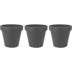 Prosperplast Bloempot - 3x - D40 x H35 cm - antraciet - kunststof - Plantenpotten