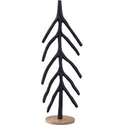 PTMD Kerstversiering Boom Carden - 16x16x51 cm - Hout - Zwart