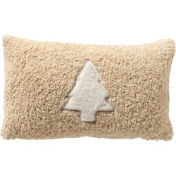 Textino MARIT - Sierkussen 30x50 cm - met teddykrullen - Natural - beige - Textino