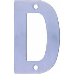 AMIG Huisnummer/letter D - massief Inox RVS - 10cm - incl. bijpassende schroeven - zilver - Huisnummers