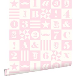 ESTAhome behang blokken licht roze - 53 cm x 10,05 m - 138728