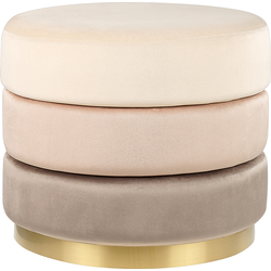 Beliani LOUIN - Poef-Beige-Fluweel