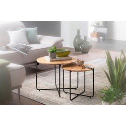 Pippa Design moderne houten salontafel met zwarte poten - bruin