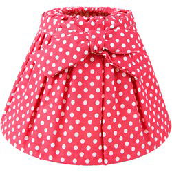 Clayre & Eef Lampenkap  Ø 22x14 cm Rood Wit Katoen Synthetisch Stippen Stoffen Lampenkap