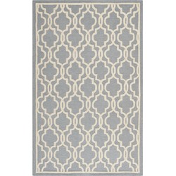 Safavieh Trellis Indoor handgetuft vloerkleed, Cambridge collectie, CAM131, in Zilver & Ivoor, 152 X 244 cm