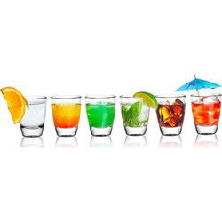 Glasmark Shotglaasjes/borrelglazen Krosno - transparant glas - 24x stuks - 25 ml - Drinkglazen