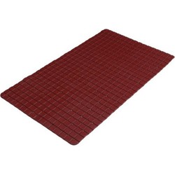 Urban Living Badkamer/douche anti slip mat - rubber - voor op de vloer - donkerrood - 39 x 69 cm - Badmatjes