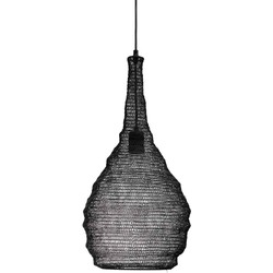 PTMD Sarsa Hanglamp - H56 x Ø31 cm - Ijzer - Zwart