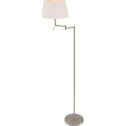 Mexlite - vloerlamp - Bella - staal - metaal stof - leeslamp - E27 - 5894ST