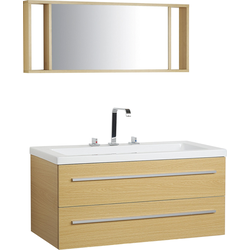 Beliani ALMERIA - Badkamerkast met spiegel-Beige-MDF