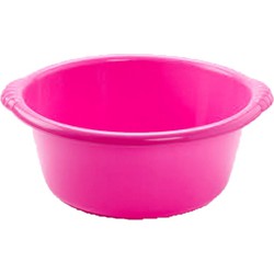 Set van 2x stuks kunststof teiltjes/afwasbakken rond 20 liter roze - Afwasbak