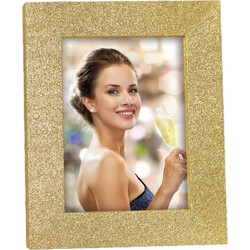 Houten fotolijstje goud met glitters geschikt voor een foto van 13 x 18 cm - Fotolijsten