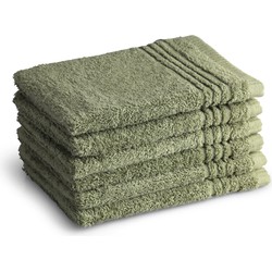 PHLOX Washandjes Set 16x21 cm - 6 stuks - 600 g/m2 Zacht Katoen - Supreme Collectie - Oud Groen