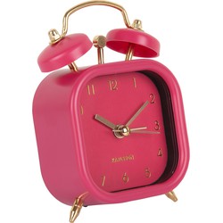 Karlsson - Wekker Metallic Glam Vierkant - Dark pink