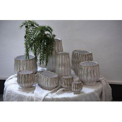 PTMD Bloempot Dell - 28x16x14 cm - Keramiek - Creme