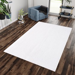 Tapijtenloods Soft Basics Wasbaar Effen Vloerkleed Creme Wit Hoogpolig- 160x220 CM