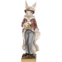 Clayre & Eef Beeld Konijn Beige Bruin Polyresin