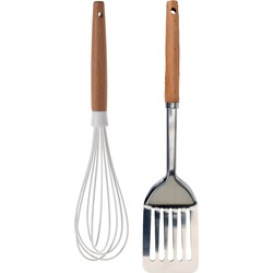 Excellent Houseware 2-delige keukengerei set - garde van 30 cm/spatel 32 cm - Keuken gardes