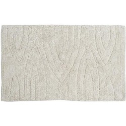 Badmat/badkamerkleed creme wit 80 x 50 cm rechthoekig - Badmatjes