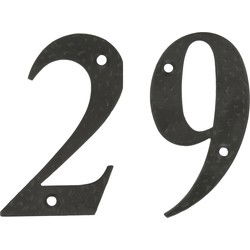 AMIG Huisnummer 29 - massief gesmeed staal - 10cm - incl. bijpassende schroeven - zwart - Huisnummers