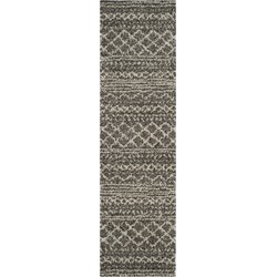 Safavieh Shaggy Indoor Geweven Vloerkleed, Arizona Shag Collectie, ASG741, in Bruin & Ivoor, 69 X 244 cm