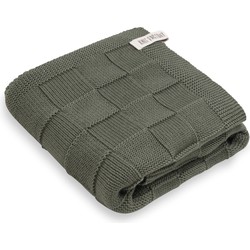 Knit Factory Gebreide Handdoek Ivy - Khaki - 60x110 cm - Katoen