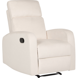 Beliani VERDAL - TV-fauteuil-Wit-Fluweel