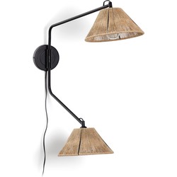 Kave Home - Pontos wandlamp van jute met natuurlijke afwerking