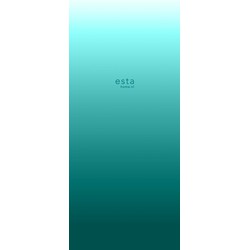 ESTAhome fotobehang kamerhoog dip dye kleurverloop intens turquoise en mat wit - 100 x 279 cm - 158820