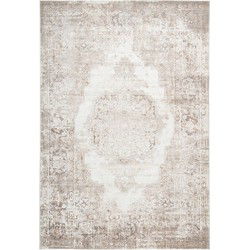Paris Antik - Designer Vloerkleed - Laagpolig, Luxe 3D Effect, Velours, Polyester - Taupe Beige- 280x370 CM