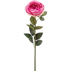 Emerald Kunstbloem roos Joelle - fuchsia - 65 cm - decoratie bloemen - Kunstbloemen