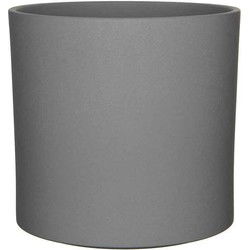 Mica Decorations era ronde bloempot grijs mat maat in cm: 31 x 32,5