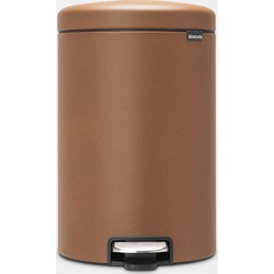 NewIcon Pedal Bin, 20 litre, Soft Closing, Plastic Inner Bucket - Mineral Cinnamon