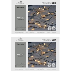 Set van 2x stuks kerstverlichting warm wit 480 leds met dimmer en timer functie 4800 cm - Kerstverlichting kerstboom