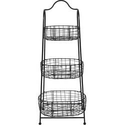 Clayre & Eef Mandenrek  42x30x108 cm Zwart Ijzer Rechthoek Keukenrek