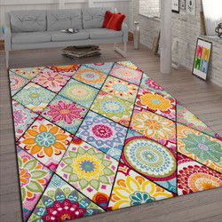 Laagpolig Gekleurd Vloerkleed Visora - Multi - 120x170 cm