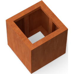 Quadra vierkante plantenbak cortenstaal L30 x B30 x H30 cm