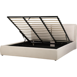 Beliani BAJONNA - Tweepersoonsbed-Beige-Polyester