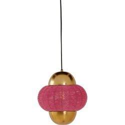 Light&living Hanglamp Ø26x28 cm CETARA kralen roze+brons