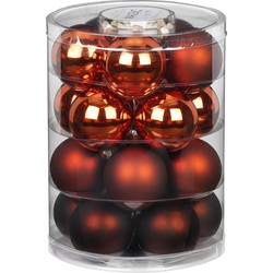 Inge Christmas Kerstballen - 20x - kastanje bruin - 6 cm - glas - Kerstbal