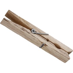 5five Wasknijpers - 24x stuks - hout - naturel - 9 cm - Knijpers
