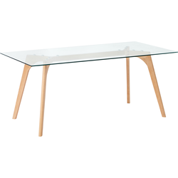 Beliani HUDSON - Eettafel-Transparant-Veiligheidsglas